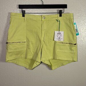 Pistola Hannah Cargo Shorts in Light Green Denim